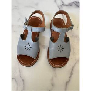 Adelisa & Co 12.5-13 navy blue vintage style Mary Jane leather floral imported